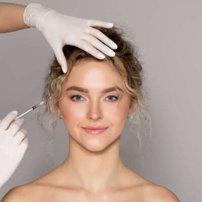 Beautiful,Young,Woman,Getting,Beauty,Injection,In,Eye,Area,From Beautiful,Young,Woman,Getting,Beauty,Injection,In,Eye,Area,From